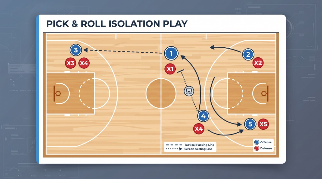Basketbol Horns Pick & Roll Taktik Şeması